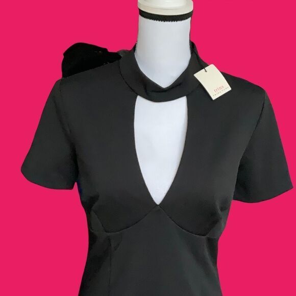 TRINA TURK NWT CAMARI CHOKER COLLAR SHEATH DRESS BLACK SIZE 8 - Picture 5 of 9